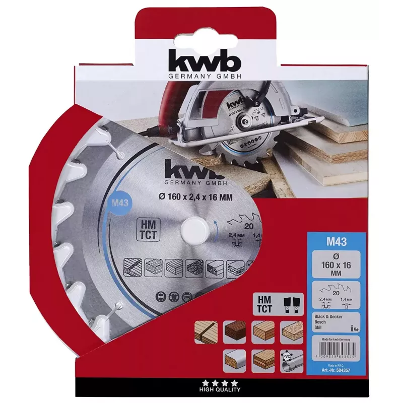 Disco de serra circular KWB 584357 com pastilhas de metal duro 1 unid.