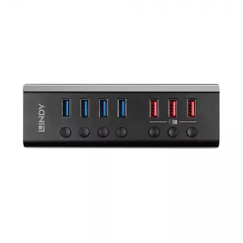 Hub USB 3.0 Lindy de 4 portas com 3 ligações Quick Charge 3.0