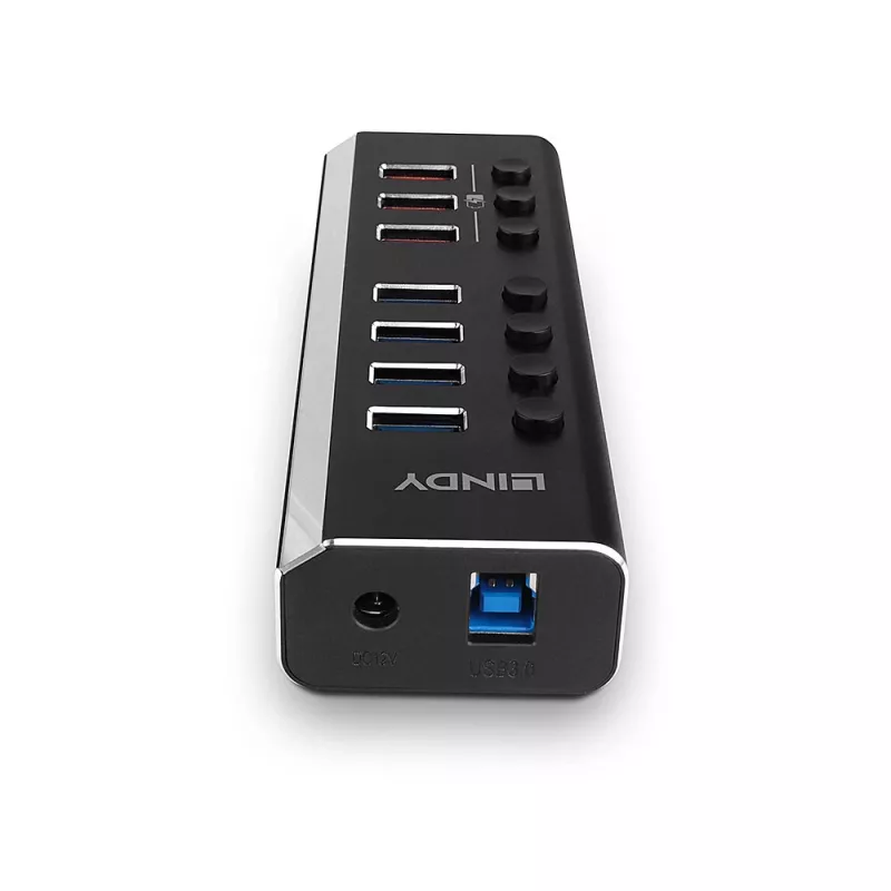 Hub USB 3.0 Lindy de 4 portas com 3 ligações Quick Charge 3.0