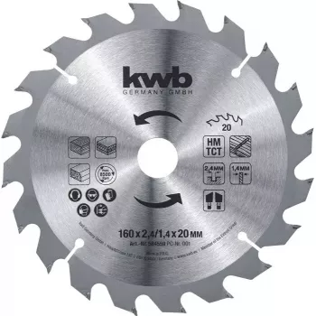 Disco de serra circular KWB 584359 16 cm para laminado MDF plástico