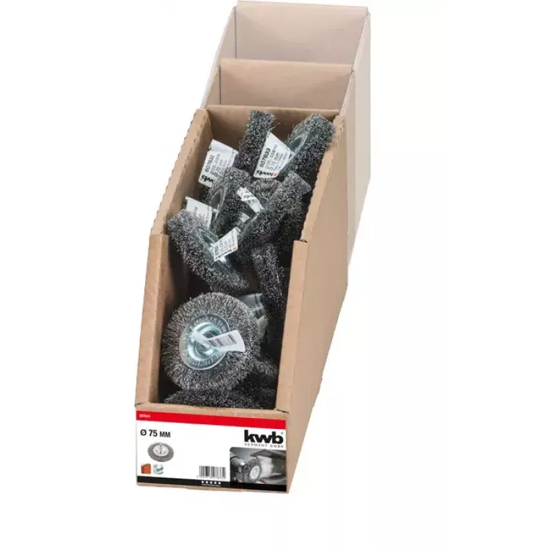 KWB 607833 escova de disco, dupla espessura, fio de aço HSS ondulado, para berbequins e aparafusadoras a bateria