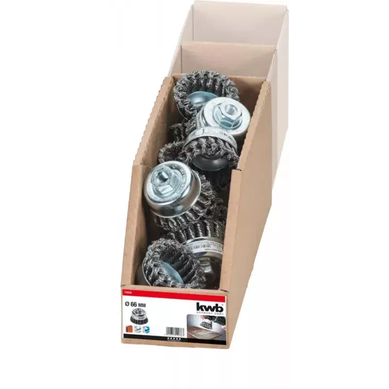 KWB AGGRESSO-FLEX 719236 escova de copo, entrançada, fio de aço HSS ondulado, para rebarbadoras