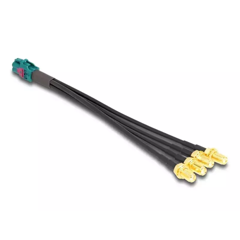 Cabo coaxial DeLOCK 90143 0,2 m Mini FAKRA Z 4 x SMA preto