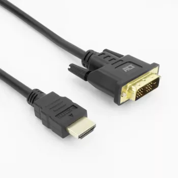 ACT AK3734 Adaptador de cabo de vídeo 1 m HDMI Type-A (Standard) DVI-D preto