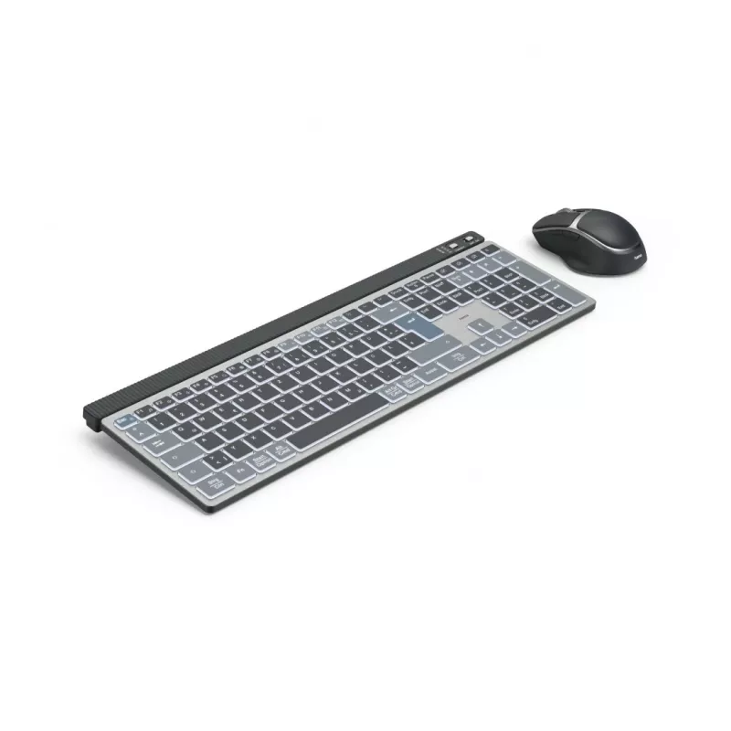 Hama WKM-750 conjunto de teclado e rato sem fios multidispositivo, LED, QWERTZ, preto