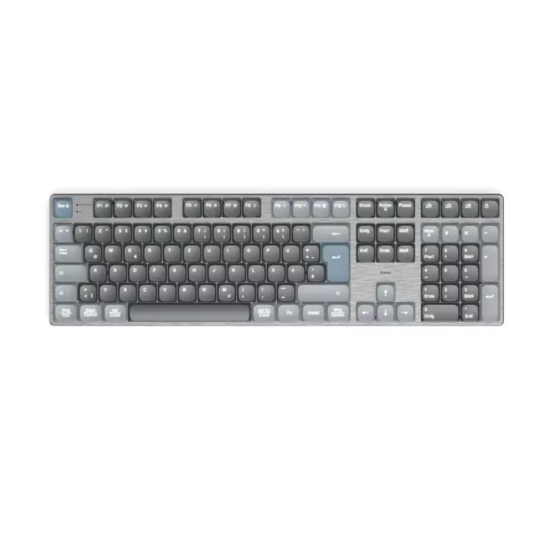 Hama WK-800 teclado mecânico sem fios multidispositivo, LED, QWERTZ, preto