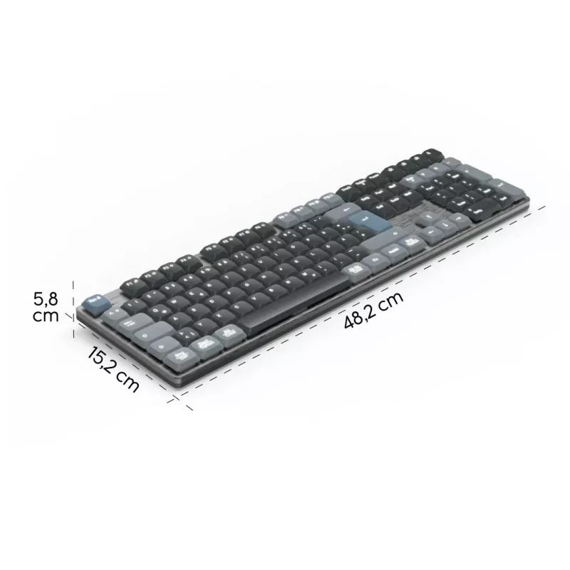 Hama WK-800 teclado mecânico sem fios multidispositivo, LED, QWERTZ, preto