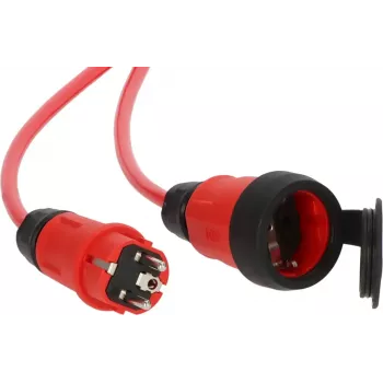Cabo de extensão Brennenstuhl 9161050210 5 m 1 saída AC exterior preto vermelho