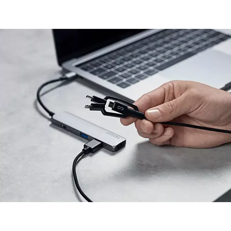 Cabo 3 em 1 USB-A para USB-C / Micro-USB-B / Lightning 1,2 m Epico