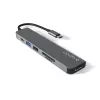 Hub de interface Epico 9915112100080 — host USB Type-C, HDMI, USB 2.0, USB Type-C, leitor de cartões MicroSD/SD, alumínio/TPU, cinzento