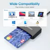 Leitor de cartões de chip por contacto Manhattan USB-C com slot MicroSD, conector USB Type-C para interface de leitor por contacto e microSDXC, compatível com Windows, macOS e Linux, lê cartões SIM com adaptador, cabo de 1 m, preto, três anos de garantia