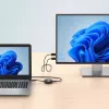 Kit de apresentação Manhattan 1080p Wireless HDMI Display, conjunto de 2 peças com recetor HDMI e dongle transmissor HDMI para transmissão sem fios de um sinal de vídeo de um portátil/tablet/smartphone para uma televisão HDMI ou projetor, preto