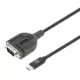 Cabo conversor Manhattan USB-C para série, 1 m, macho para macho, série/RS232/COM/DB9, chip Prolific PL2303GT, cabo preto, três anos de garantia