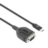 Cabo conversor Manhattan USB-C para série, 1 m, macho para macho, série/RS232/COM/DB9, chip Prolific PL2303GT, cabo preto, três anos de garantia