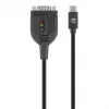 Cabo conversor Manhattan USB-C para série, 1 m, macho para macho, série/RS232/COM/DB9, chip Prolific PL2303GT, cabo preto, três anos de garantia