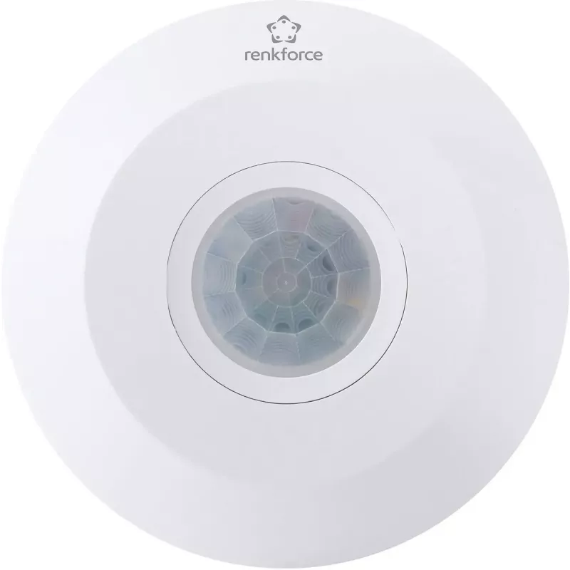 Renkforce 1488533 Detetor de movimento PIR de teto, 360 graus, relé, branco, IP20