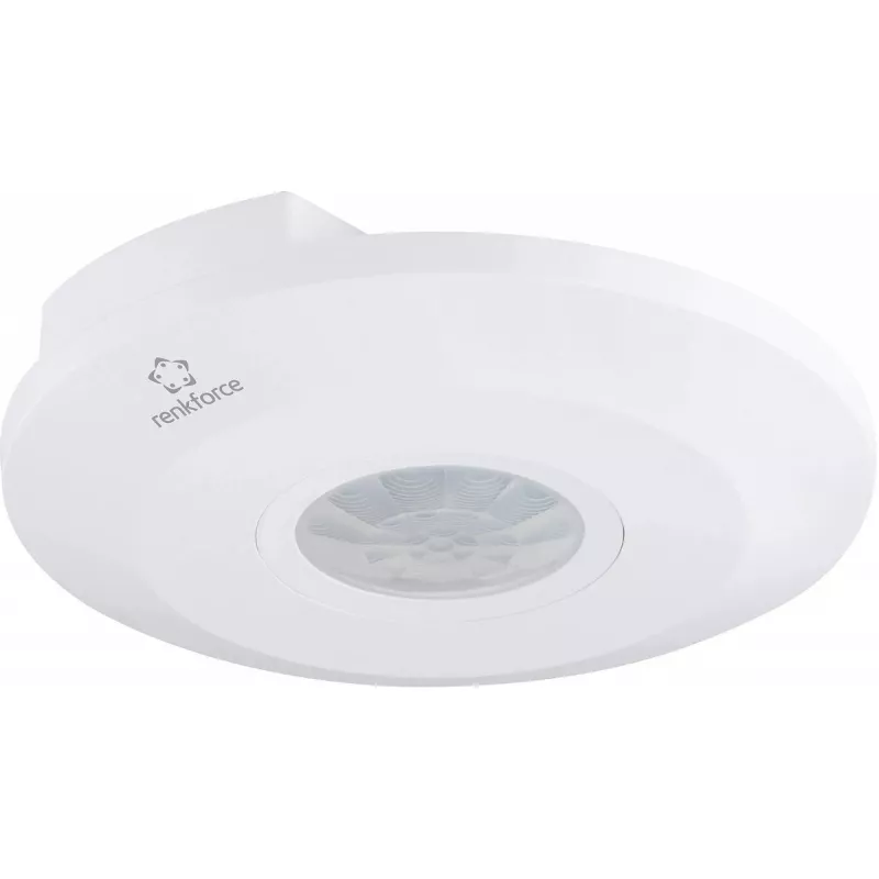 Renkforce 1488533 Detetor de movimento PIR de teto, 360 graus, relé, branco, IP20