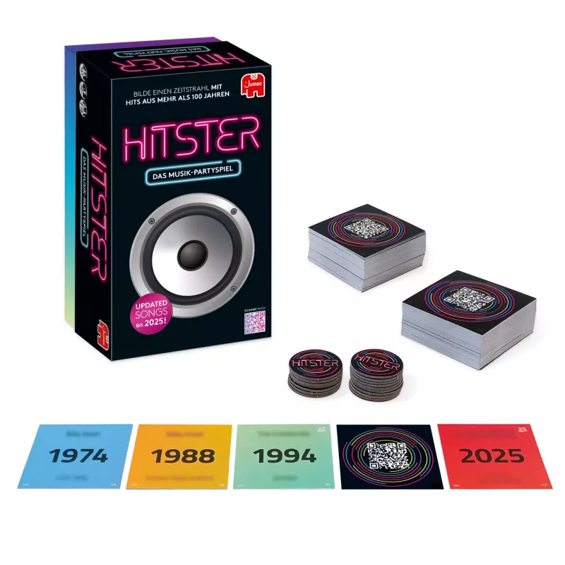 Jumbo Hitster (edição alemã), jogo de cartas, festa, 16 anos, 30 min, 30 min