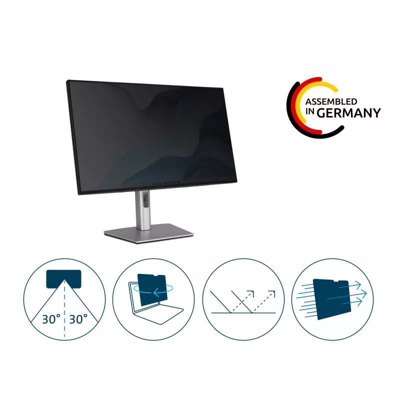 Filtro de privacidade Kensington EQ para monitores de 23'' 16:9, 58,4 cm (23 polegadas), 16:9, monitor, filtro de privacidade sem moldura, 2H, anti-azul, antirreflexo, privacidade