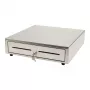 Gaveta de dinheiro manual Olympia LD 410S, caixa em aço inoxidável, 415 × 410 × 104 mm, 6,5 kg