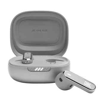JBL LIVE FLEX headset sem fios in-ear chamadas/música Bluetooth prateado