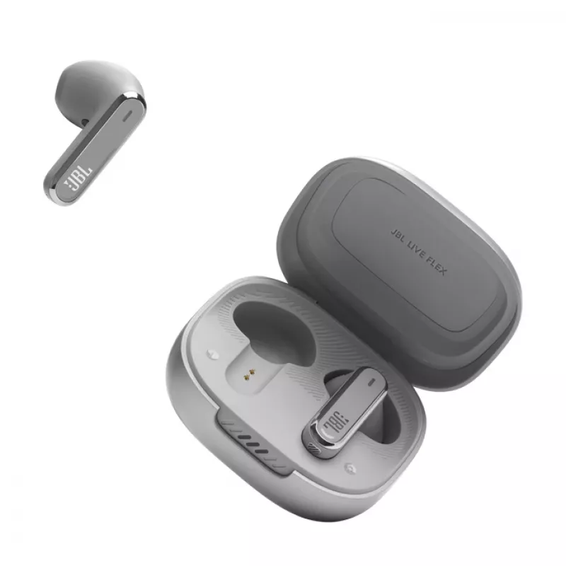 JBL LIVE FLEX headset sem fios in-ear chamadas/música Bluetooth prateado