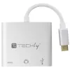 Techly IADAP USB31-HDMIPTY dock para portátil/replicador de portas com fio USB 3.2 Gen 1 (3.1 Gen 1) Type-C prateado