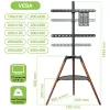 Suporte/base para TV Techly ICA-TR58 165,1 cm (65 polegadas) preto, madeira
