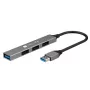 Dock para portátil/replicador de portas Techly IUSB32-HUB4A-3U2SLS com fios USB 3.2 Gen 1 (3.1 Gen 1) Type-A cinzento