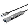 Dock para portátil/replicador de portas Techly IUSB32-HUB4A-3U2SLS com fios USB 3.2 Gen 1 (3.1 Gen 1) Type-A cinzento