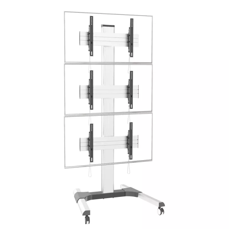 Suporte de chão Techly para 3 TVs LCD/LED 32-55 polegadas para parede de vídeo