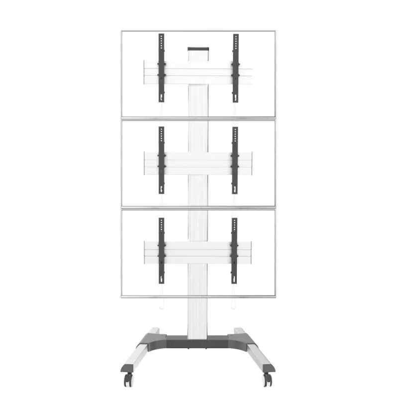 Suporte de chão Techly para 3 TVs LCD/LED 32-55 polegadas para parede de vídeo