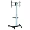 Suporte de chão com carrinho Techly para TV LCD/LED 37-86 polegadas, 200 x 200 mm, 600 x 400 mm, -10 - 5°, 180°, alumínio, plástico, aço, preto, cinzento