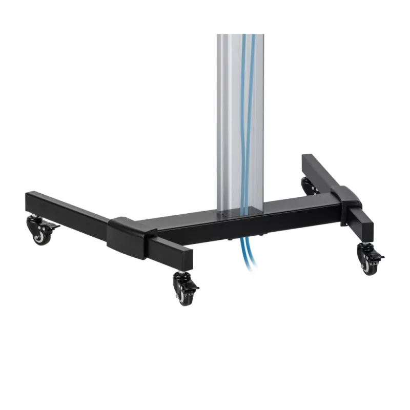Suporte de chão com carrinho Techly para TV LCD/LED 37-86 polegadas, 200 x 200 mm, 600 x 400 mm, -10 - 5°, 180°, alumínio, plástico, aço, preto, cinzento