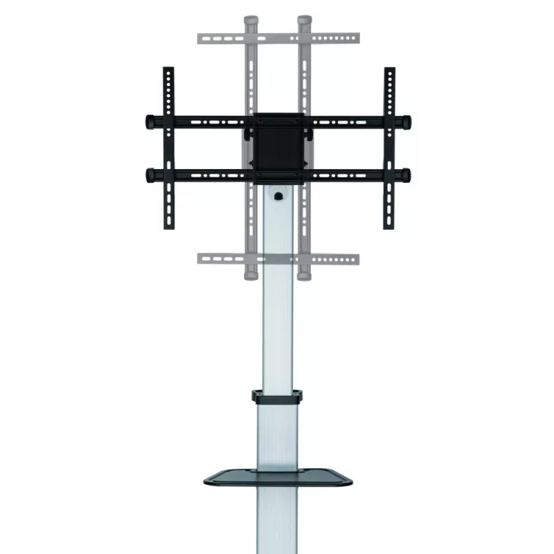 Suporte de chão com carrinho Techly para TV LCD/LED 37-86 polegadas, 200 x 200 mm, 600 x 400 mm, -10 - 5°, 180°, alumínio, plástico, aço, preto, cinzento