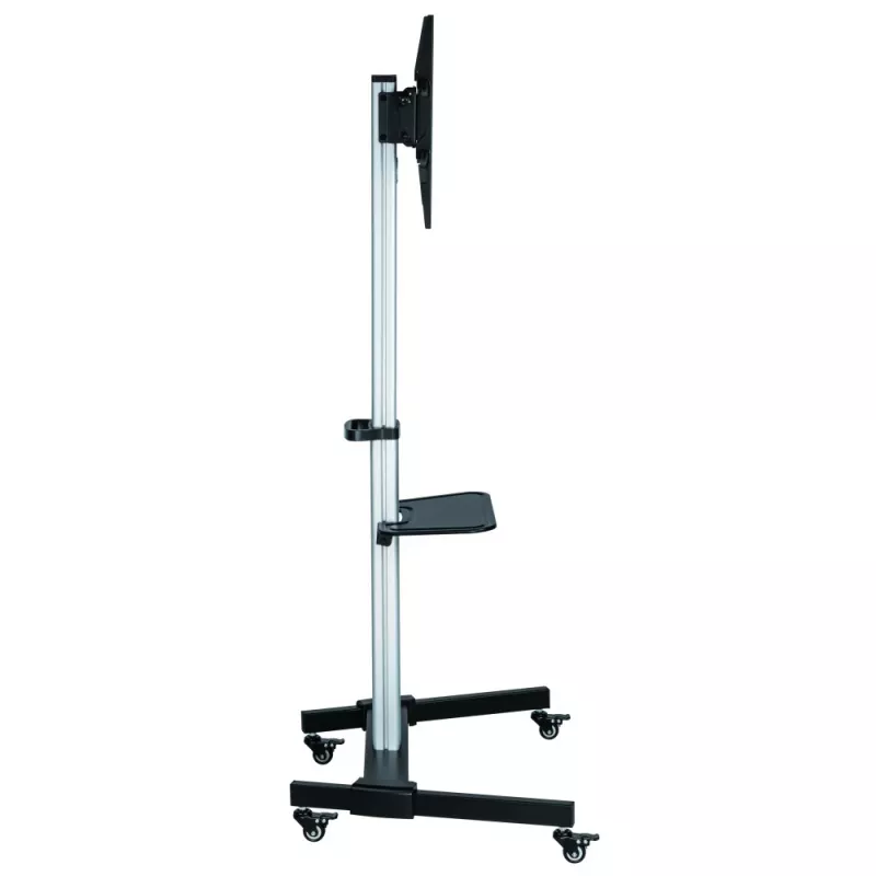 Suporte de chão com carrinho Techly para TV LCD/LED 37-86 polegadas, 200 x 200 mm, 600 x 400 mm, -10 - 5°, 180°, alumínio, plástico, aço, preto, cinzento