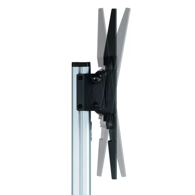 Suporte de chão com carrinho Techly para TV LCD/LED 37-86 polegadas, 200 x 200 mm, 600 x 400 mm, -10 - 5°, 180°, alumínio, plástico, aço, preto, cinzento