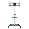 Suporte de chão com carrinho Techly para TV LCD/LED 37-86 polegadas, 200 x 200 mm, 600 x 400 mm, -10 - 5°, 180°, alumínio, plástico, aço, preto, cinzento