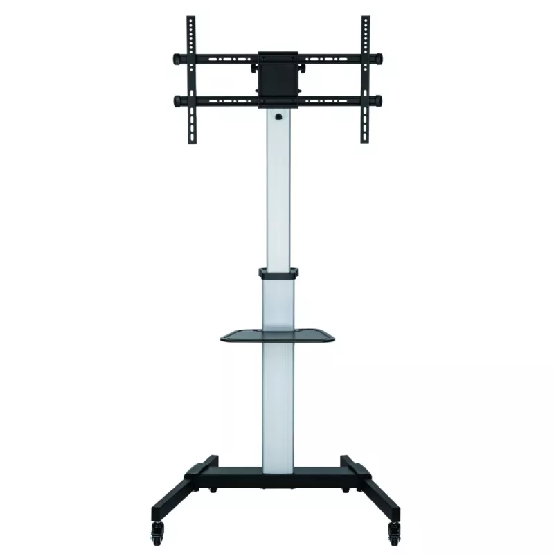 Suporte de chão com carrinho Techly para TV LCD/LED 37-86 polegadas, 200 x 200 mm, 600 x 400 mm, -10 - 5°, 180°, alumínio, plástico, aço, preto, cinzento