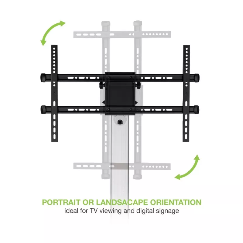 Suporte de chão com carrinho Techly para TV LCD/LED 37-86 polegadas, 200 x 200 mm, 600 x 400 mm, -10 - 5°, 180°, alumínio, plástico, aço, preto, cinzento