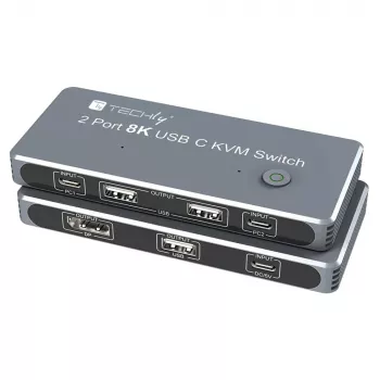 Comutador KVM Techly IDATA KVM-DPC8K cinzento