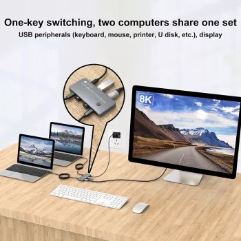 Comutador KVM Techly IDATA KVM-DPC8K cinzento