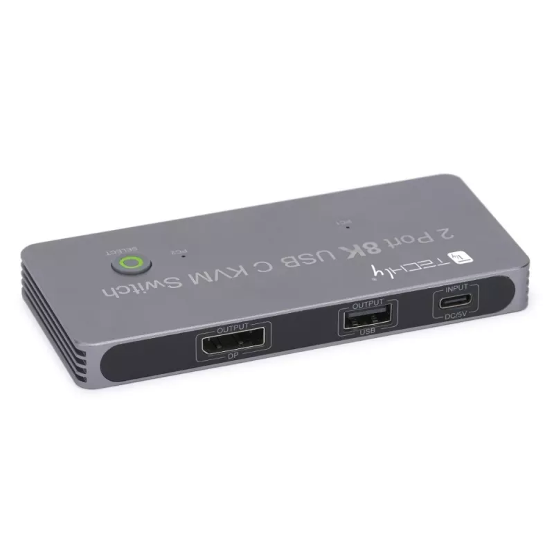 Comutador KVM Techly IDATA KVM-DPC8K cinzento
