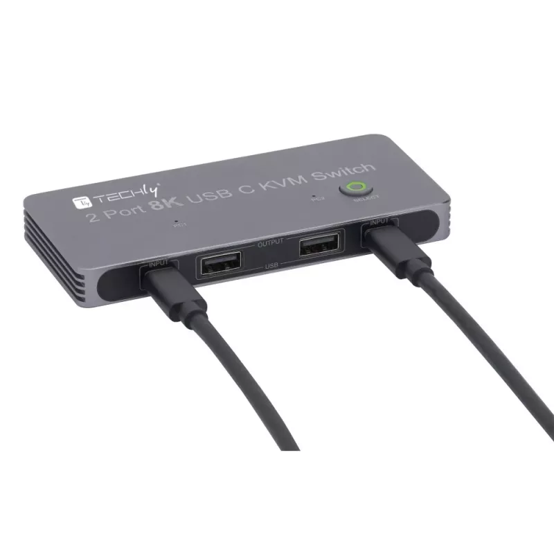Comutador KVM Techly IDATA KVM-DPC8K cinzento