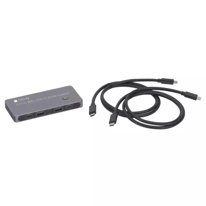 Comutador KVM Techly IDATA KVM-DPC8K cinzento