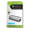 Techly IUSB32C-HUB4AC2 hub USB-C de 4 portas (2x USB-A, 2x USB-C), USB 3.2, 10 Gbps, prateado
