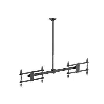 Suporte de teto para dois ecrãs EQUIP 81,3 cm – 152,4 cm (32 polegadas–60 polegadas) (VESA 200x200–600x400, máx. 80 kg, orientável ±180°), preto