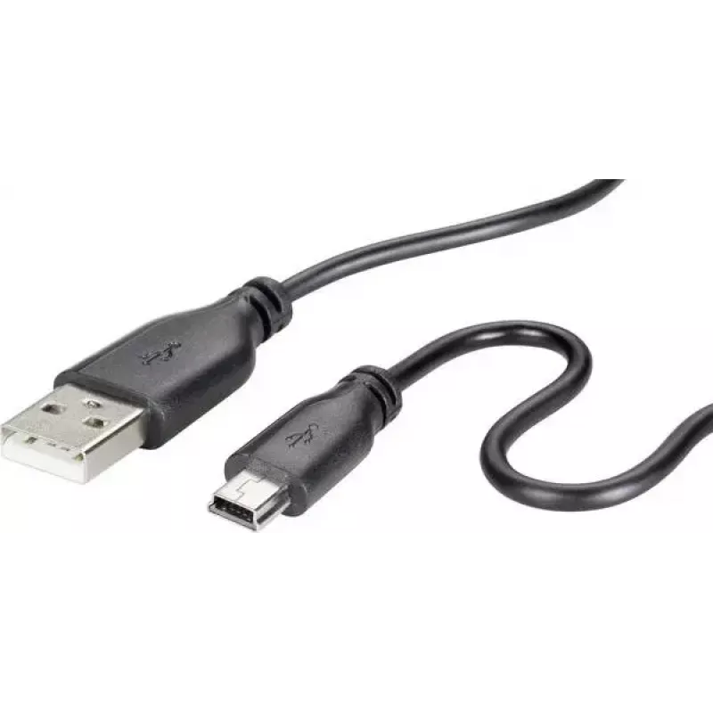 Renkforce RF-4080792 Cabo de dados USB 2.0, USB-A para Mini-USB-B, 1 m, Preto