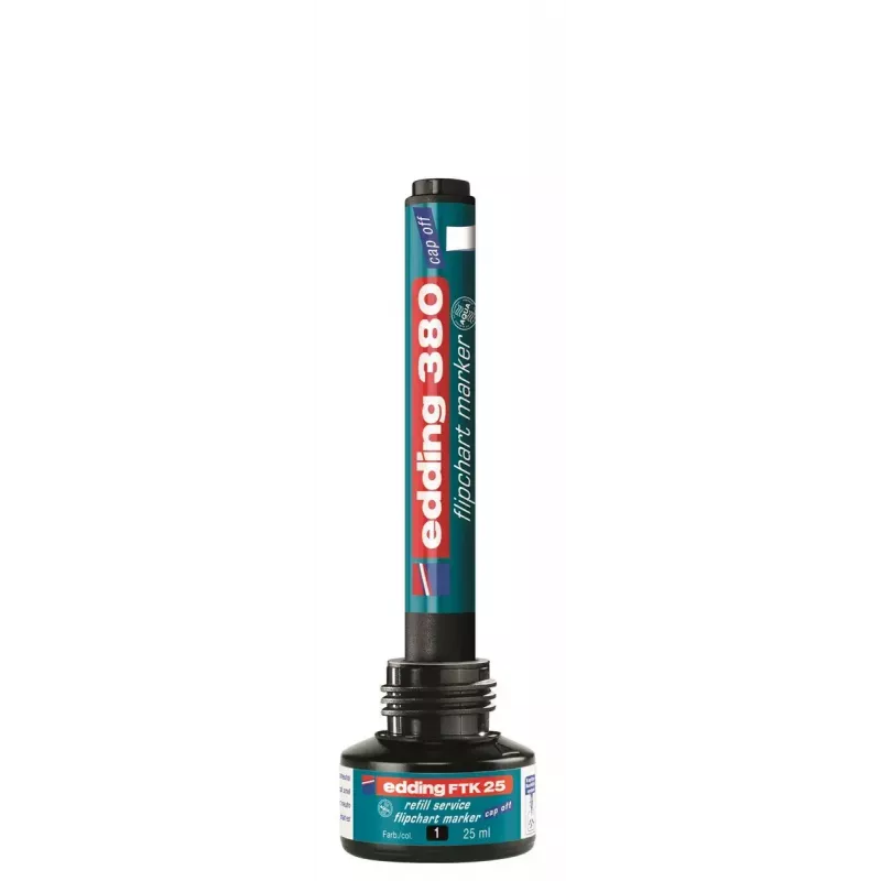 Tinta de recarga para marcador Edding ED-FTK25-001, tinta preta, 25 ml, 1 unid.
