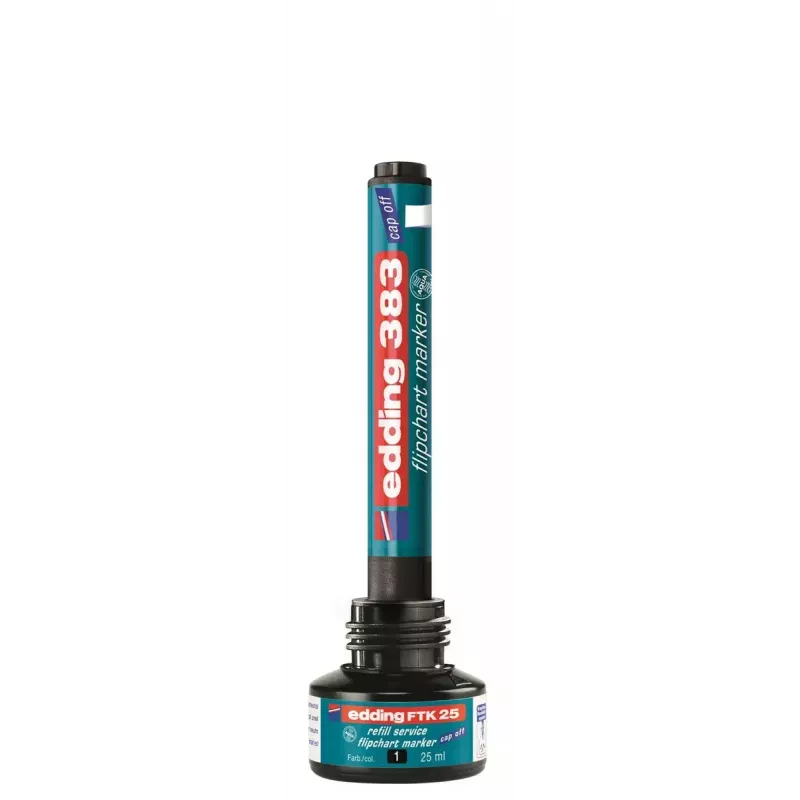 Tinta de recarga para marcador Edding ED-FTK25-001, tinta preta, 25 ml, 1 unid.